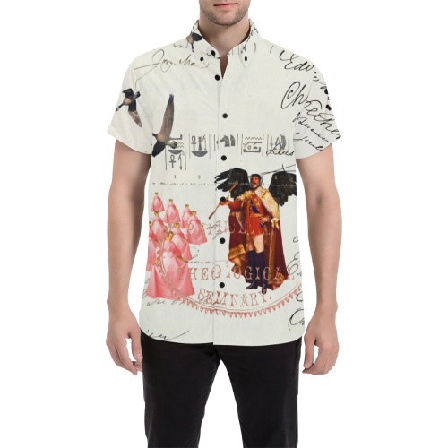 THE KING OF THE FIELD III Men's All Over Print Short Sleeve Button