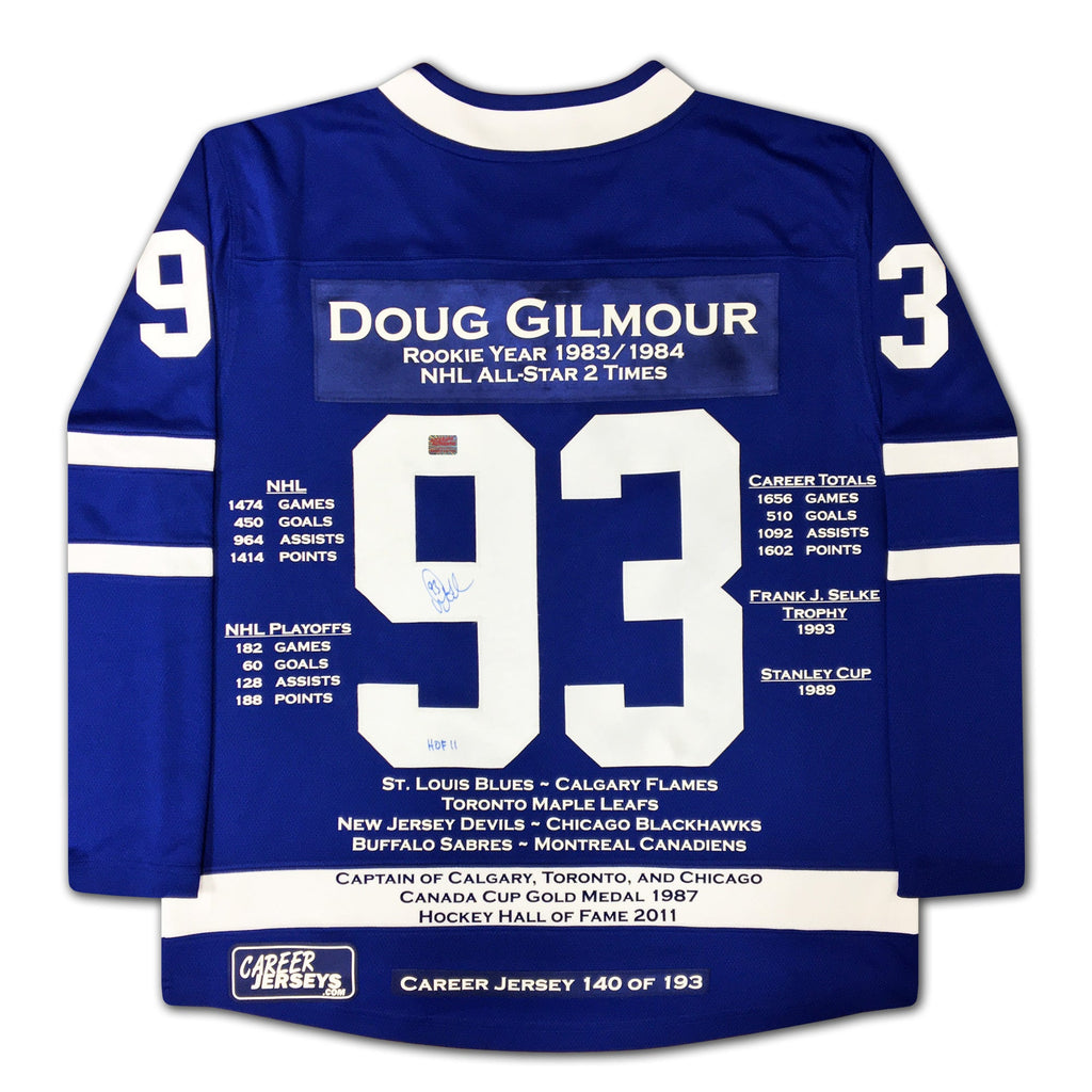 Doug Gilmour Career Jersey Autographed LTD ED 193